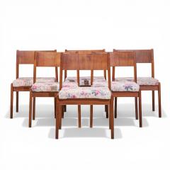 Jens Risom Jens Risom Mid Century Walnut Dining Chairs Set of 6 - 4551752