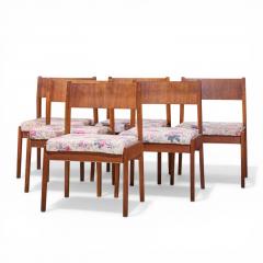 Jens Risom Jens Risom Mid Century Walnut Dining Chairs Set of 6 - 4551753