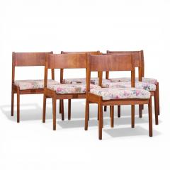 Jens Risom Jens Risom Mid Century Walnut Dining Chairs Set of 6 - 4551912
