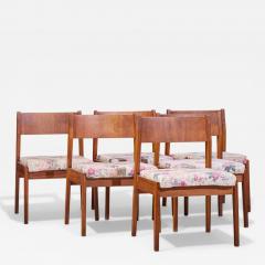 Jens Risom Jens Risom Mid Century Walnut Dining Chairs Set of 6 - 4551913