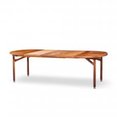 Jens Risom Jens Risom Mid Century Walnut Round Expanding Dining Table with 3 Leaves - 4563782