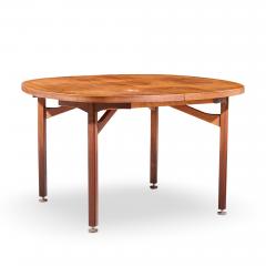 Jens Risom Jens Risom Mid Century Walnut Round Expanding Dining Table with 3 Leaves - 4563787