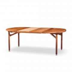 Jens Risom Jens Risom Mid Century Walnut Round Expanding Dining Table with 3 Leaves - 4563792