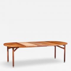 Jens Risom Jens Risom Mid Century Walnut Round Expanding Dining Table with 3 Leaves - 4566238