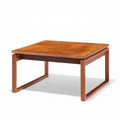 Jens Risom Jens Risom Mid Century Walnut Sled Leg Coffee Table - 4551551