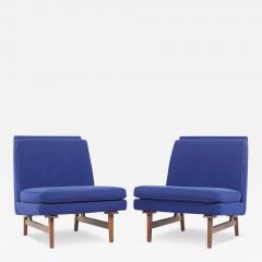 Jens Risom Jens Risom Mid Century Walnut Slipper Lounge Chairs Pair - 3848715