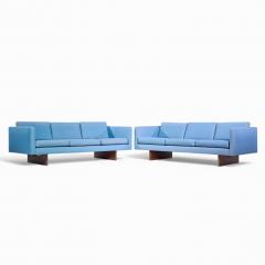 Jens Risom Jens Risom Mid Century Walnut Sofa Pair - 4437192