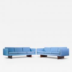 Jens Risom Jens Risom Mid Century Walnut Sofa Pair - 4441037