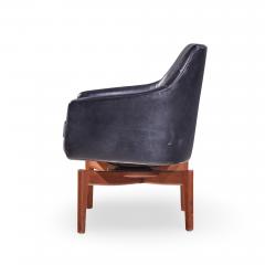 Jens Risom Jens Risom Mid Century Walnut Swivel Chairs Pair - 4477858