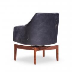 Jens Risom Jens Risom Mid Century Walnut Swivel Chairs Pair - 4477859