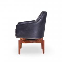 Jens Risom Jens Risom Mid Century Walnut Swivel Chairs Pair - 4477891