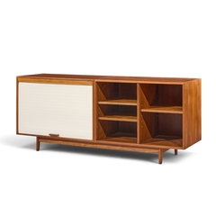 Jens Risom Jens Risom Mid Century Walnut Tambour Door Credenza - 4803784