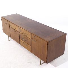 Jens Risom Jens Risom Mid Century Walnut and Brass Credenza - 4109100