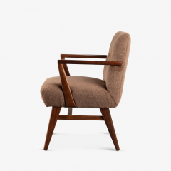 Jens Risom Jens Risom Model 108 Accent Chair in Cinnamon Brown Alpaca With Walnut Frame - 3507409
