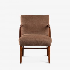 Jens Risom Jens Risom Model 108 Accent Chair in Cinnamon Brown Alpaca With Walnut Frame - 3507410