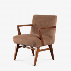 Jens Risom Jens Risom Model 108 Accent Chair in Cinnamon Brown Alpaca With Walnut Frame - 3507412