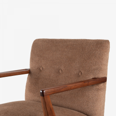 Jens Risom Jens Risom Model 108 Accent Chair in Cinnamon Brown Alpaca With Walnut Frame - 3507416