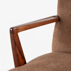 Jens Risom Jens Risom Model 108 Accent Chair in Cinnamon Brown Alpaca With Walnut Frame - 3507417