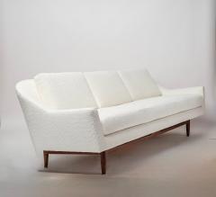 Jens Risom Jens Risom Model 2516 Sculptural Sofa Vanilla Ice Cream Boucl w Walnut Base - 4375251