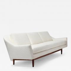 Jens Risom Jens Risom Model 2516 Sculptural Sofa Vanilla Ice Cream Boucl w Walnut Base - 4379217