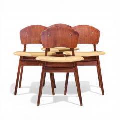 Jens Risom Jens Risom Model C 275 Mid Century Walnut Dining Chairs Set of 4 - 4552535