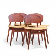 Jens Risom Jens Risom Model C 275 Mid Century Walnut Dining Chairs Set of 4 - 4552638