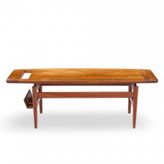 Jens Risom Jens Risom Model T 390 Mid Century Walnut Coffee Table with Magazine Rack - 4550788