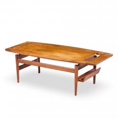Jens Risom Jens Risom Model T 390 Mid Century Walnut Coffee Table with Magazine Rack - 4550793