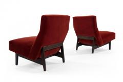 Jens Risom Jens Risom Slipper Chairs in Rust Red Mohair - 421954