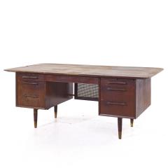 Jens Risom Jens Risom Style Jackson Mid Century Cane and Walnut Executive Desk - 3920640