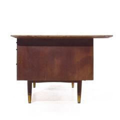 Jens Risom Jens Risom Style Jackson Mid Century Cane and Walnut Executive Desk - 3920647