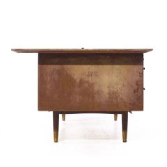 Jens Risom Jens Risom Style Jackson Mid Century Cane and Walnut Executive Desk - 3920648