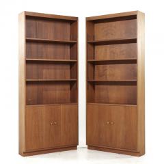 Jens Risom Jens Risom Style Mid Century Walnut Bookcases Pair - 3437025