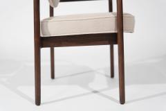 Jens Risom Jens Risom Walnut Armchairs in Natural Mohair C 1950s - 3559868