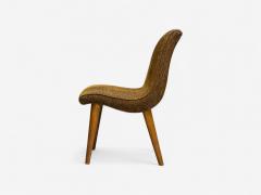 Jens Risom Jens Risom attr Mid Century Modern Side Chairs Walnut Fabric USA 1940s - 4205383