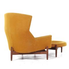 Jens Risom Jens Risom for Jens Risom Design Mid Century Walnut Big Chair with Ottoman - 3835649