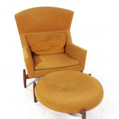 Jens Risom Jens Risom for Jens Risom Design Mid Century Walnut Big Chair with Ottoman - 3835651