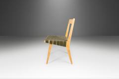 Jens Risom Jens Risom for Knoll Model 666 Side Chair in Birch and Green Strapping USA - 2547254