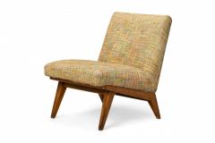 Jens Risom Jens Risom for Knoll Multi Colored Textured Upholstered Blonde Wood Side Chair - 2789226