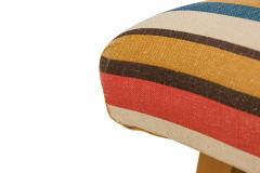 Jens Risom Jens Risom for Knoll Striped Upholstered Blonde Wood Slipper Side Chair - 2789497