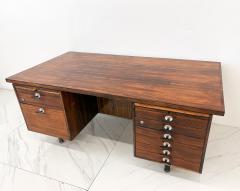 Jens Risom Large Rosewood Executive Desk Jens Risom Y Pulls 1960s - 4279857