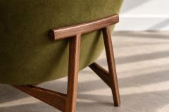 Jens Risom Lounge Chairs Model 2136 by Jens Risom in Velvet and Walnut C 1950s - 4788727
