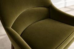 Jens Risom Lounge Chairs Model 2136 by Jens Risom in Velvet and Walnut C 1950s - 4788730