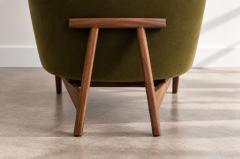 Jens Risom Lounge Chairs Model 2136 by Jens Risom in Velvet and Walnut C 1950s - 4788731