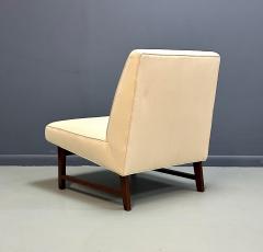 Jens Risom Mid Century Jens Risom Style Slipper Chair with Upholstered Seat and Walnut Base - 4317418