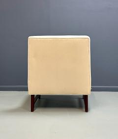 Jens Risom Mid Century Jens Risom Style Slipper Chair with Upholstered Seat and Walnut Base - 4317420