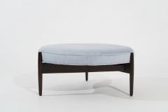 Jens Risom Ottoman in Light Blue Mohair C 1960s - 3098399