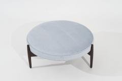 Jens Risom Ottoman in Light Blue Mohair C 1960s - 3098401