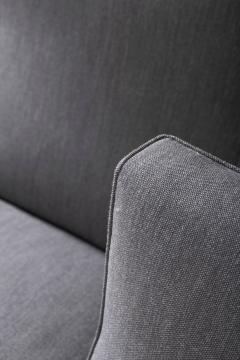 Jens Risom Pair of Jens Risom Slipper Lounge Chairs with Charcoal Tweed and Aluminum Frames - 4294449