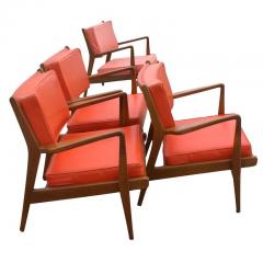 Jens Risom Pair of Jens Risom Walnut Lounge Chairs - 2752604